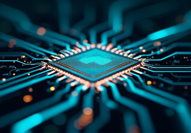 Circuit imprimé futuriste représentant l'innovation